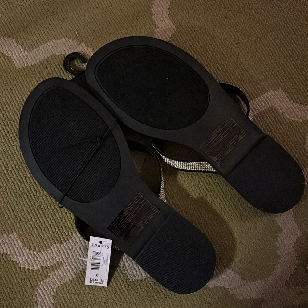 Black bling sandals. Never worn - Picture 5 of 7